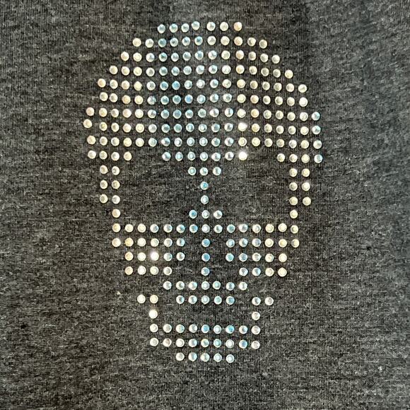 No Boundaries Jogger Lounge Pants Juniors M (7-9) Charcoal Gray Rhinestone Skull - Picture 3 of 16